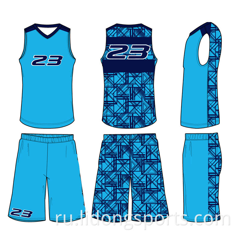 баскетбольный футбольный дизайн Цвет Blue Basketball Uniform Best Basketball Jersey Design